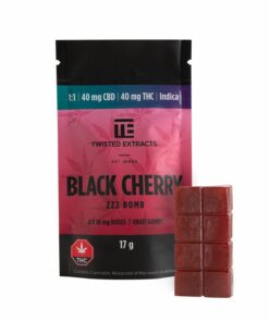 CBD/THC ZZZ Bomb (Black Cherry) – Twisted Extracts – 40mg THC / 40mg CBD